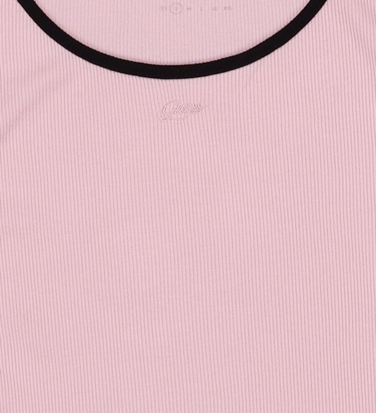 게스(GUESS) 여성 립 배색 크랍 반팔티 S