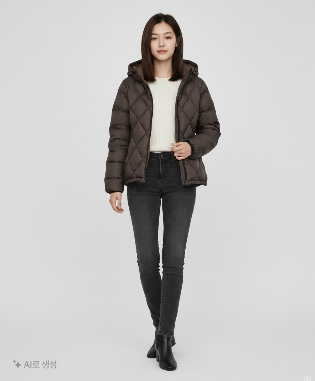 오헤시오(OHESHIO) DIAMOND QUILTED DUCK DOWN, BROWN S