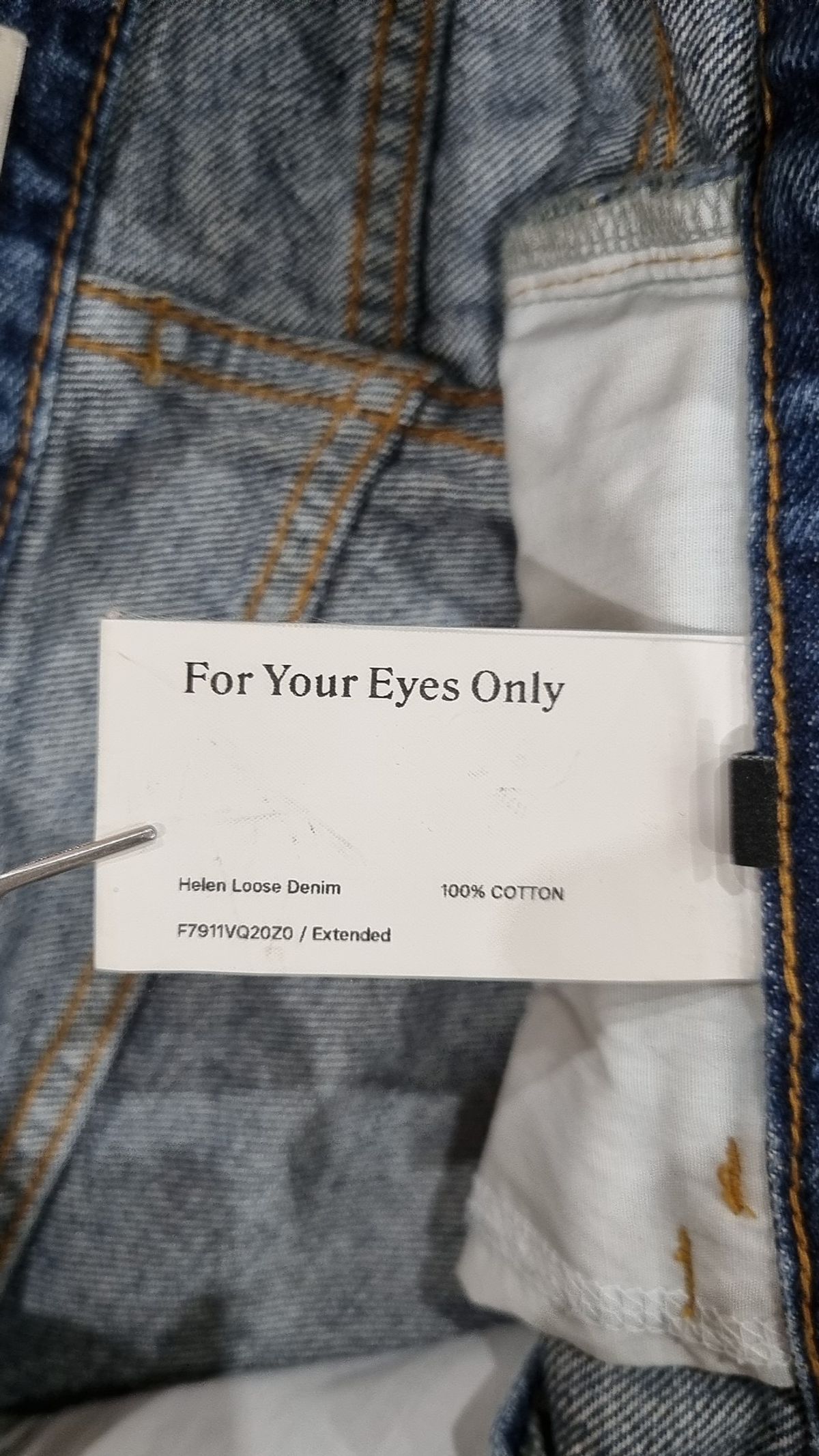 포 유어 아이즈 온리(FOR YOUR EYES ONLY) 청/데님 팬츠 38