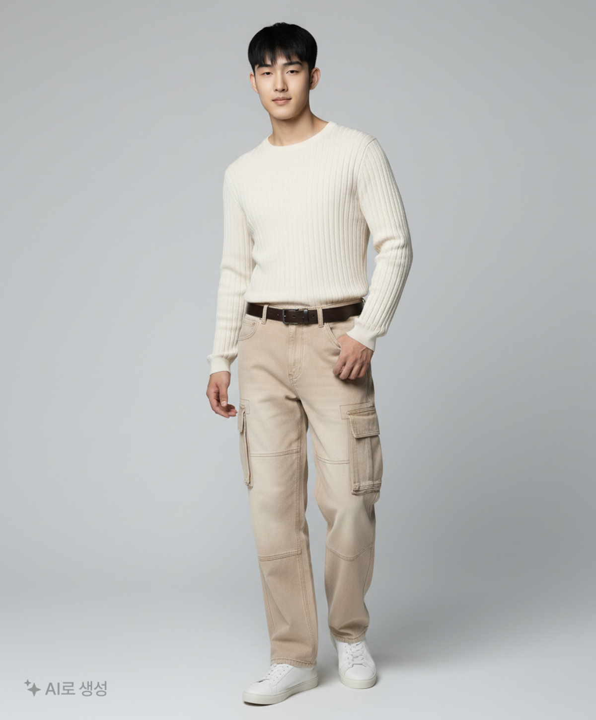 무신사 스탠다드(MUSINSA STANDARD) 피그먼트 엑스트라 와이드 카고 데님 팬츠 [베이지] 29