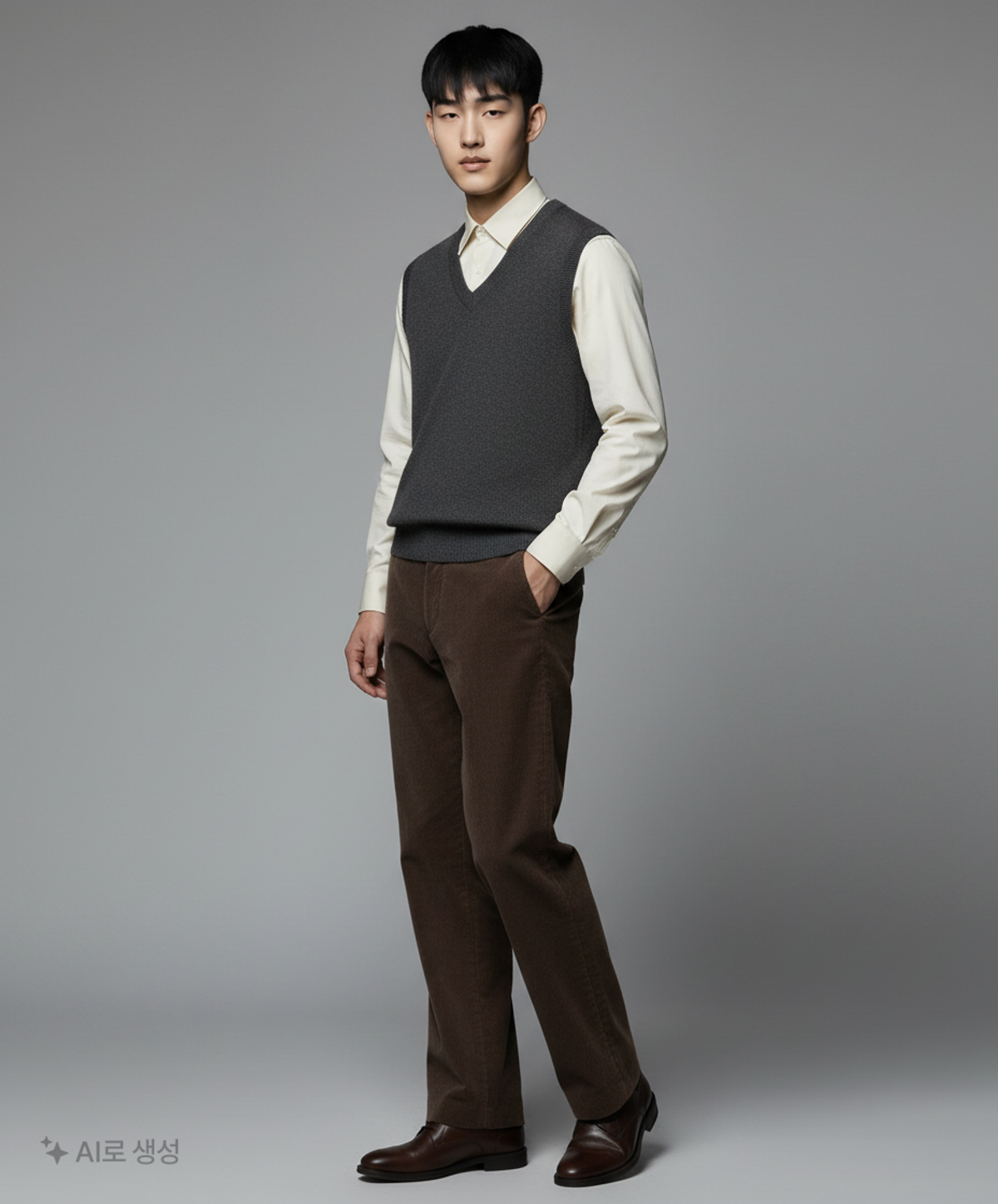 넌블랭크(NONBLANK) 코듀로이 플레어 핏 슬랙스_DARK BROWN L