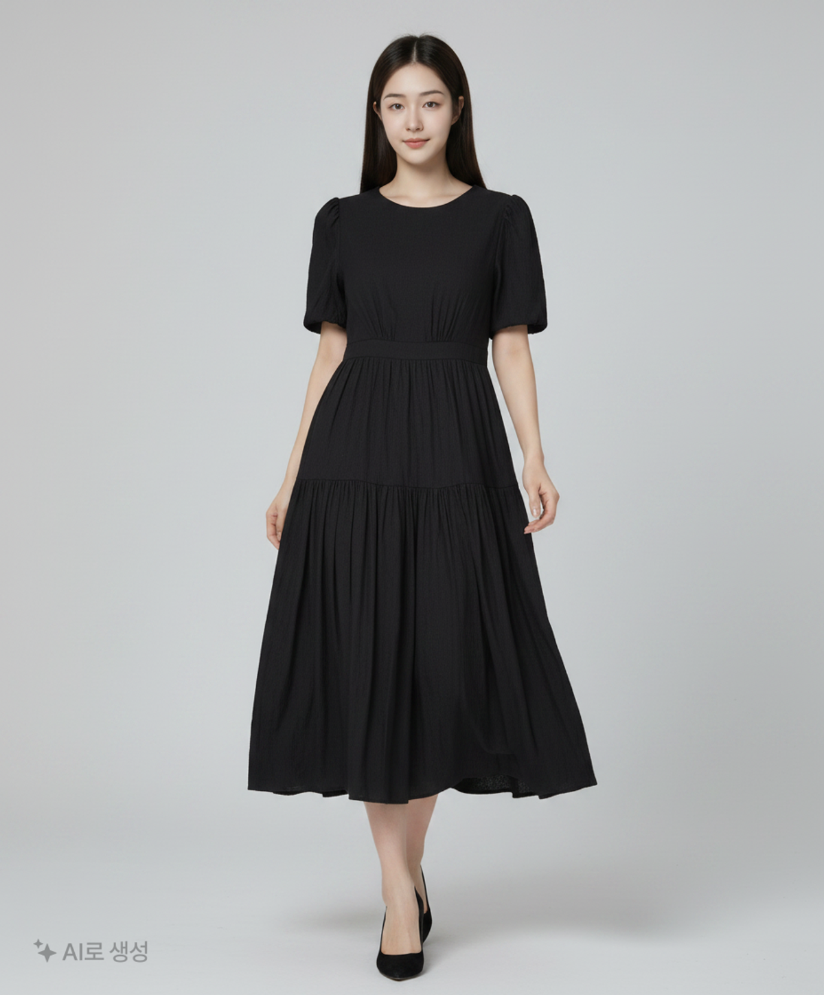 미쏘(MIXXO) 백리본 포인트 롱원피스 MIWOWB513G M