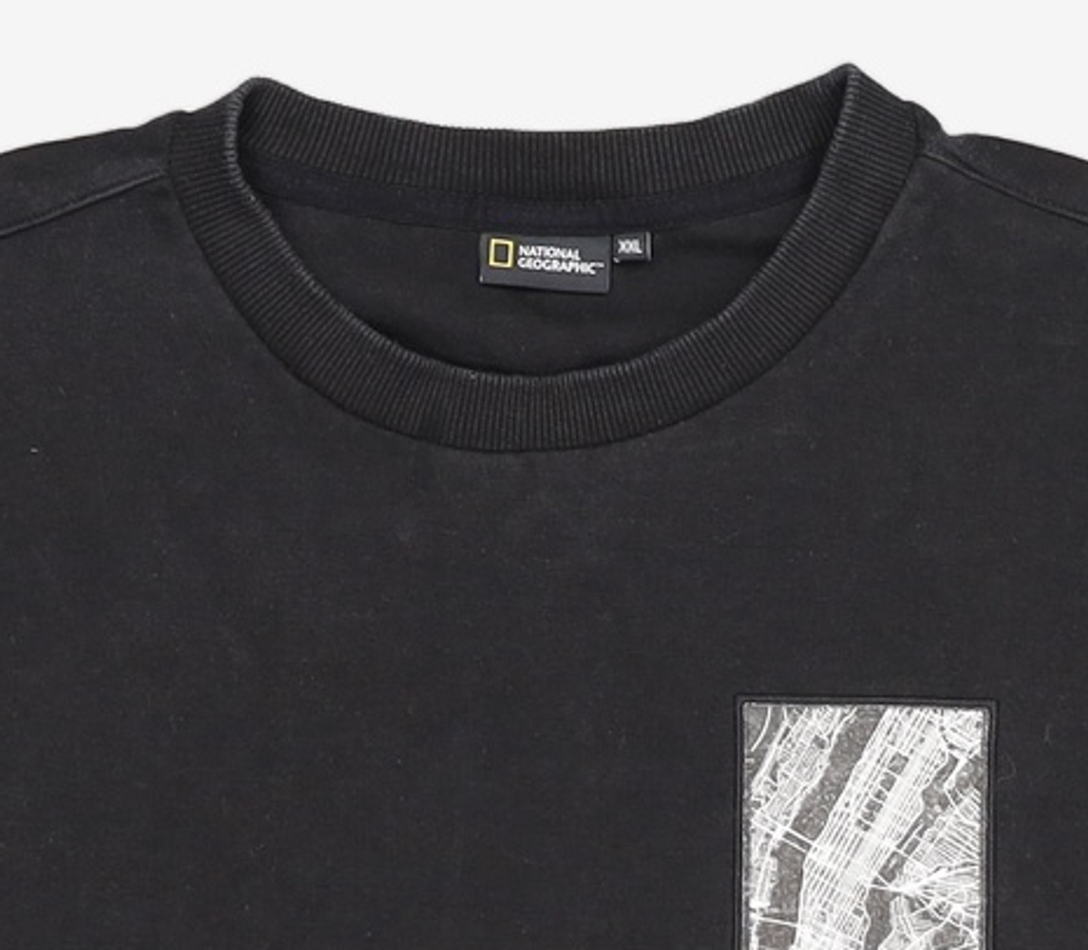 내셔널지오그래픽(NATIONALGEOGRAPHIC) N223USW240 시티익스플로어 아트웍 세미 루즈핏 맨투맨 티셔츠 CARBON BLACK 110