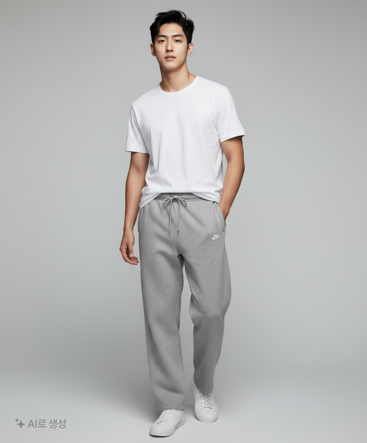 나이키(NIKE) 스포츠웨어 클럽 니트 오픈 헴 팬츠 M - 다크 그레이 헤더:화이트 / FQ4333-063 M