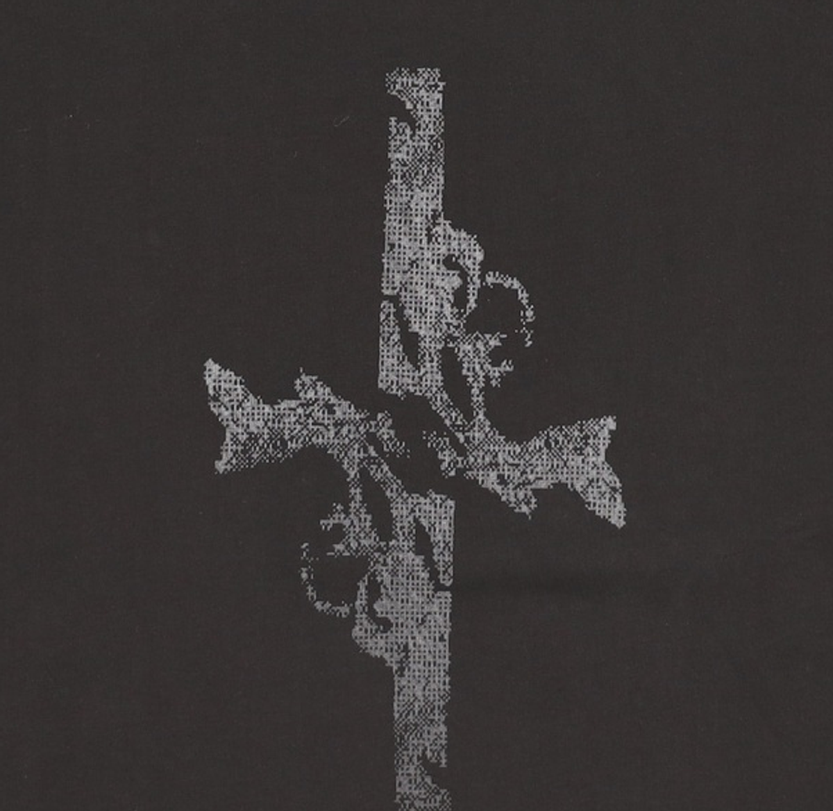 메종미네드(MAISON MINED) CROSS GUN GRAPHIC HALF T BLACK M