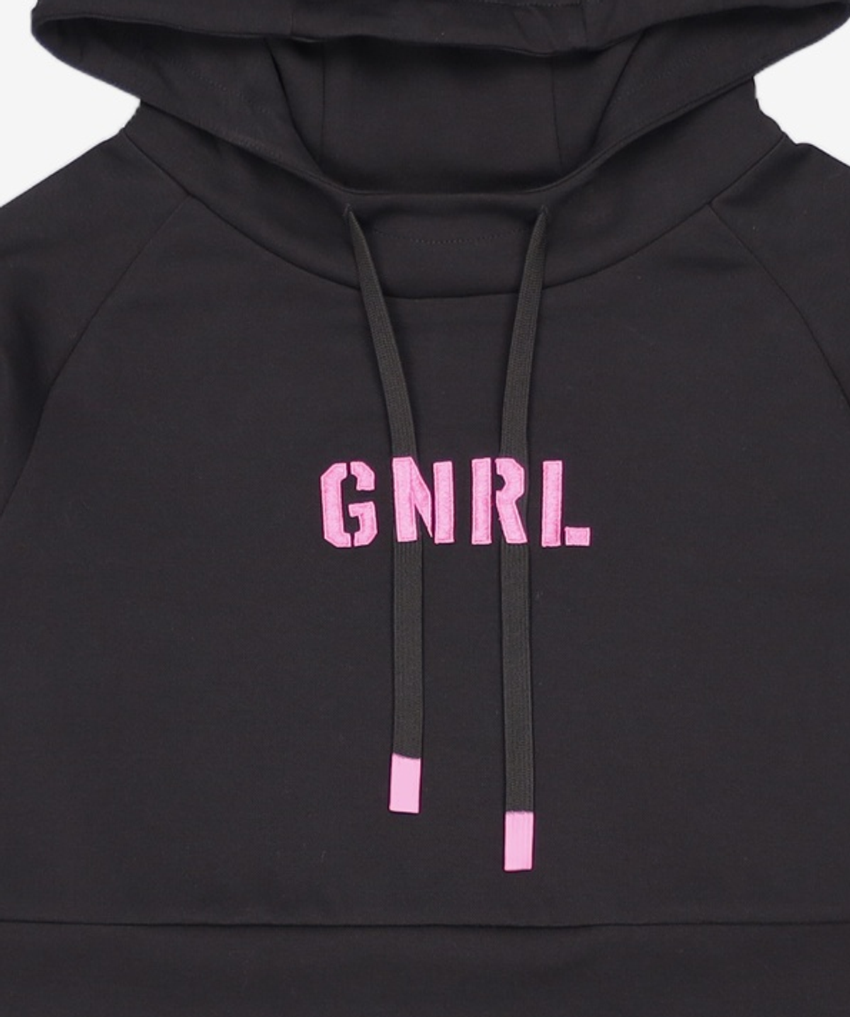 제너럴 아이디어(GENERAL IDEA) GNRL 크롭 후드 티셔츠 [BLACK] / SBC1L01041 FREE