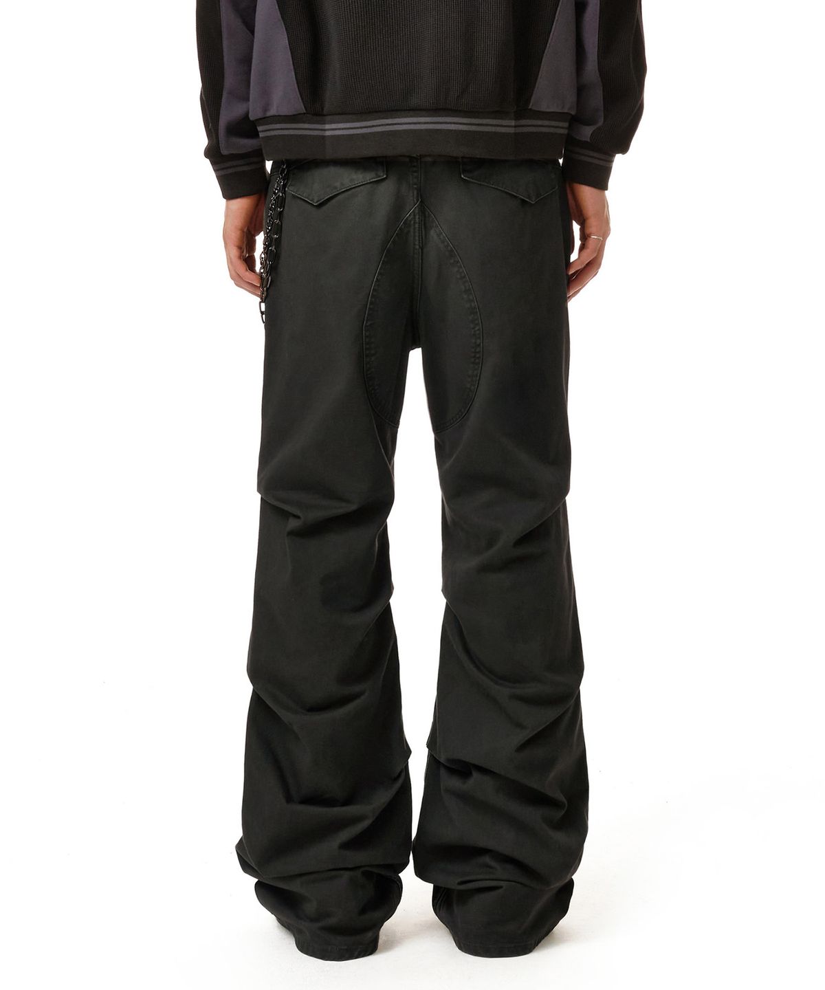 데케트(DECET) Loose Flared Shirring Pants DCPT075Charcoal