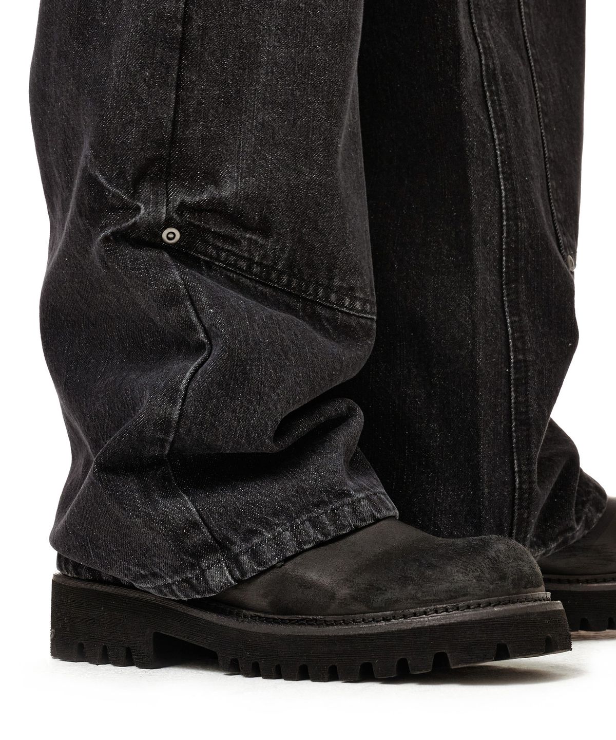 데케트(DECET) Loose Flared Double Knee Pants DCPT078Black