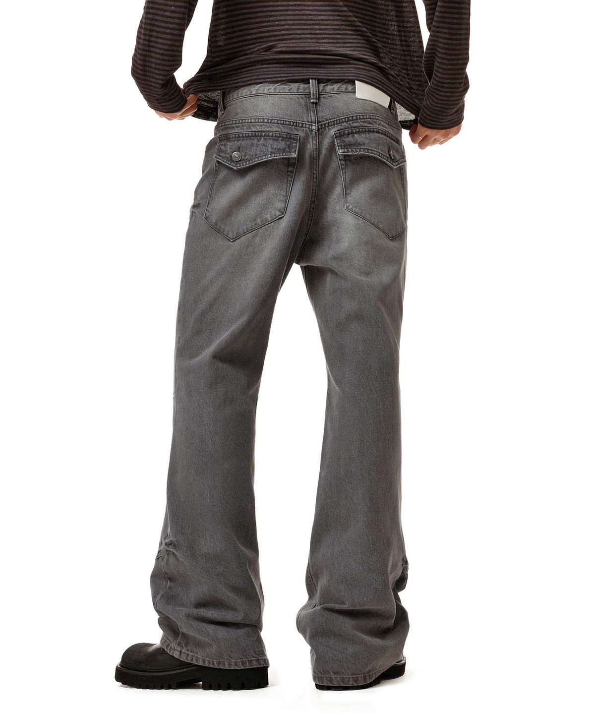 데케트(DECET) Loose Flared Double Knee Pants DCPT078Gray