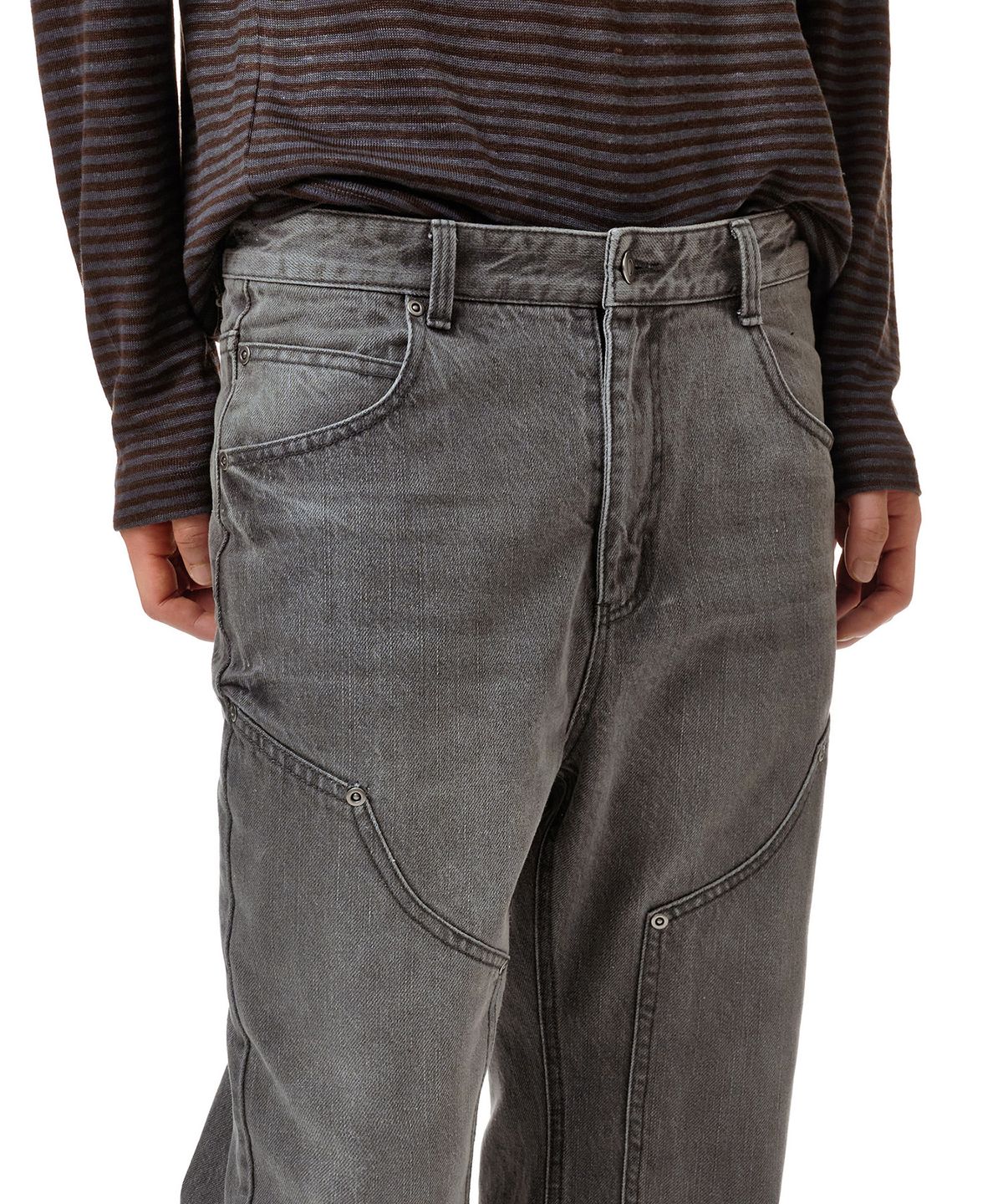 데케트(DECET) Loose Flared Double Knee Pants DCPT078Gray