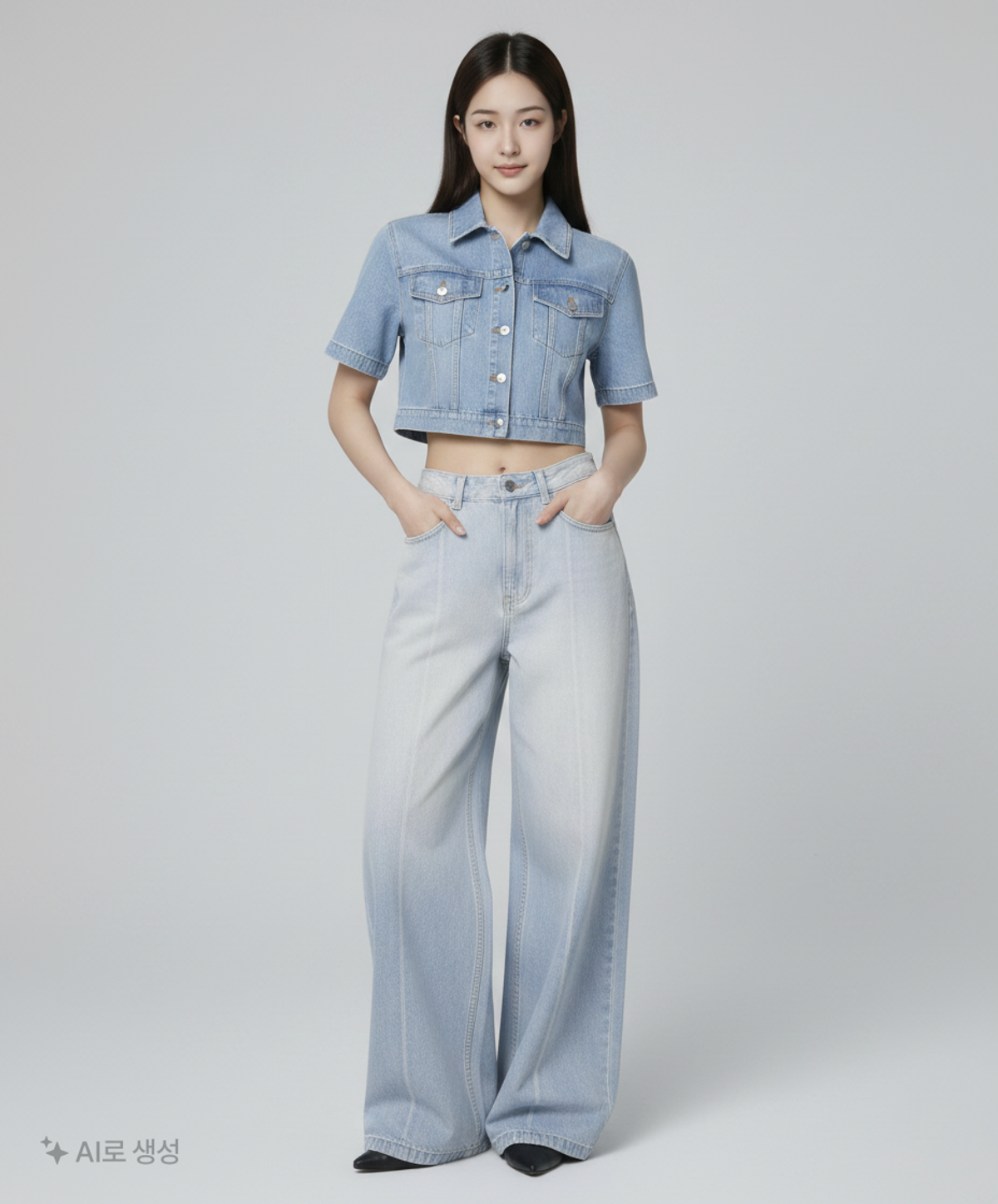 컴젠(COMGEN) 데이라이트 블루 와이드핏 데님 팬츠 LIGHT-BLUE NACS1-WDP530_730 S