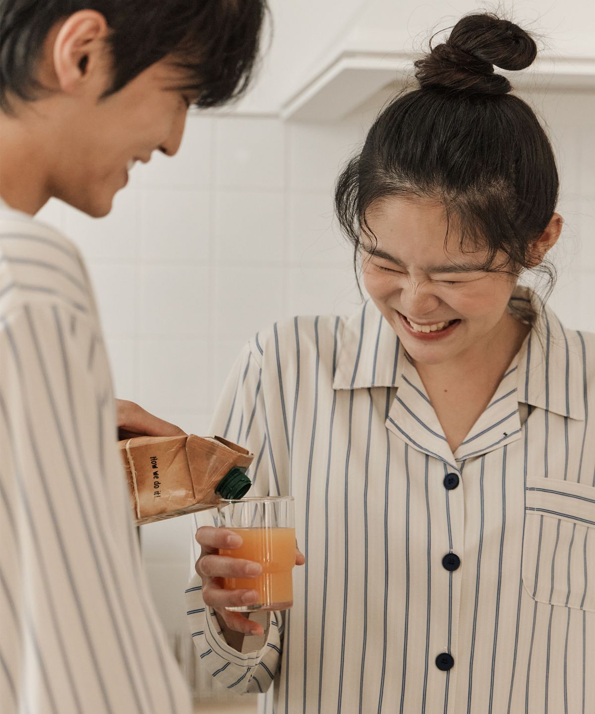 오프아워(OFFHOUR) 오트샌디 긴팔 잠옷 세트