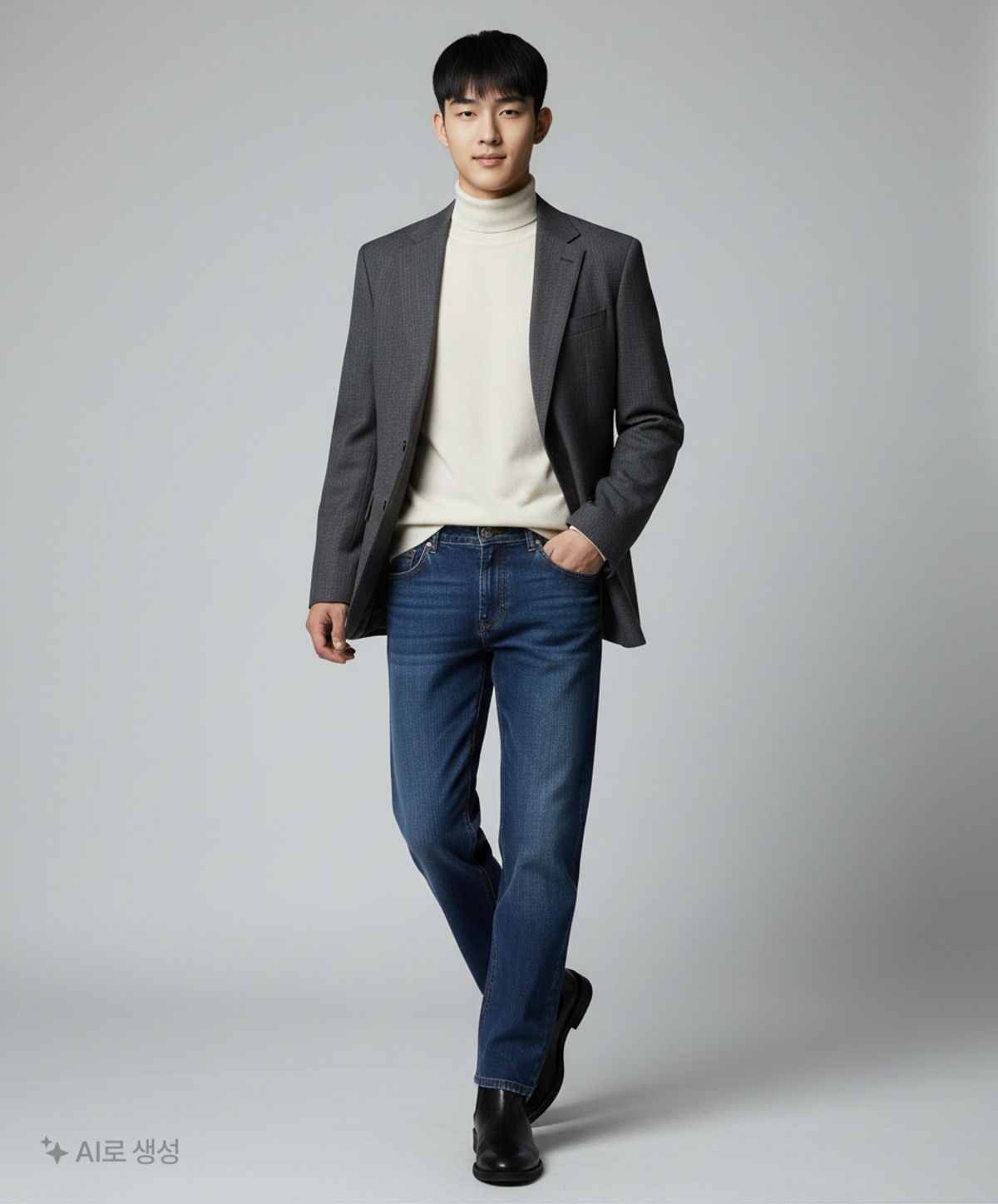 무신사 스탠다드(MUSINSA STANDARD) 와이드 데님 팬츠 [미디엄 인디고] 27