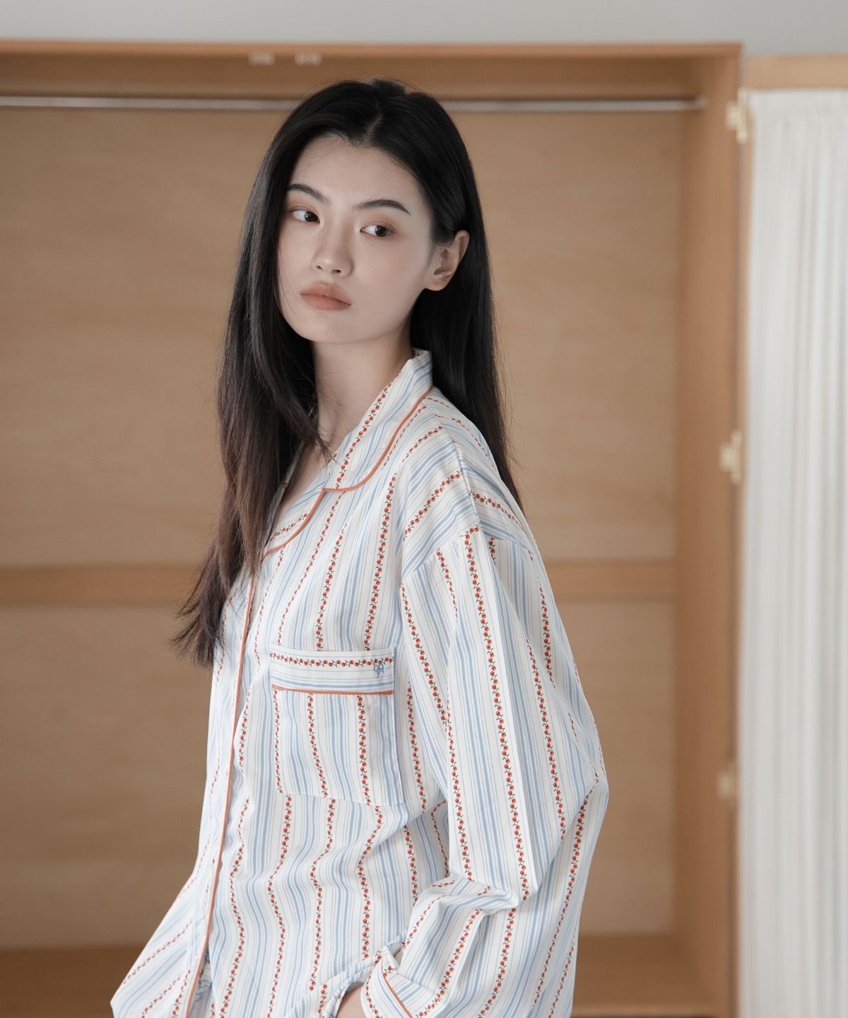 오프아워 오브제(OFFHOUR OBJET) 폴린느 히솝 모달 긴팔 잠옷 세트
