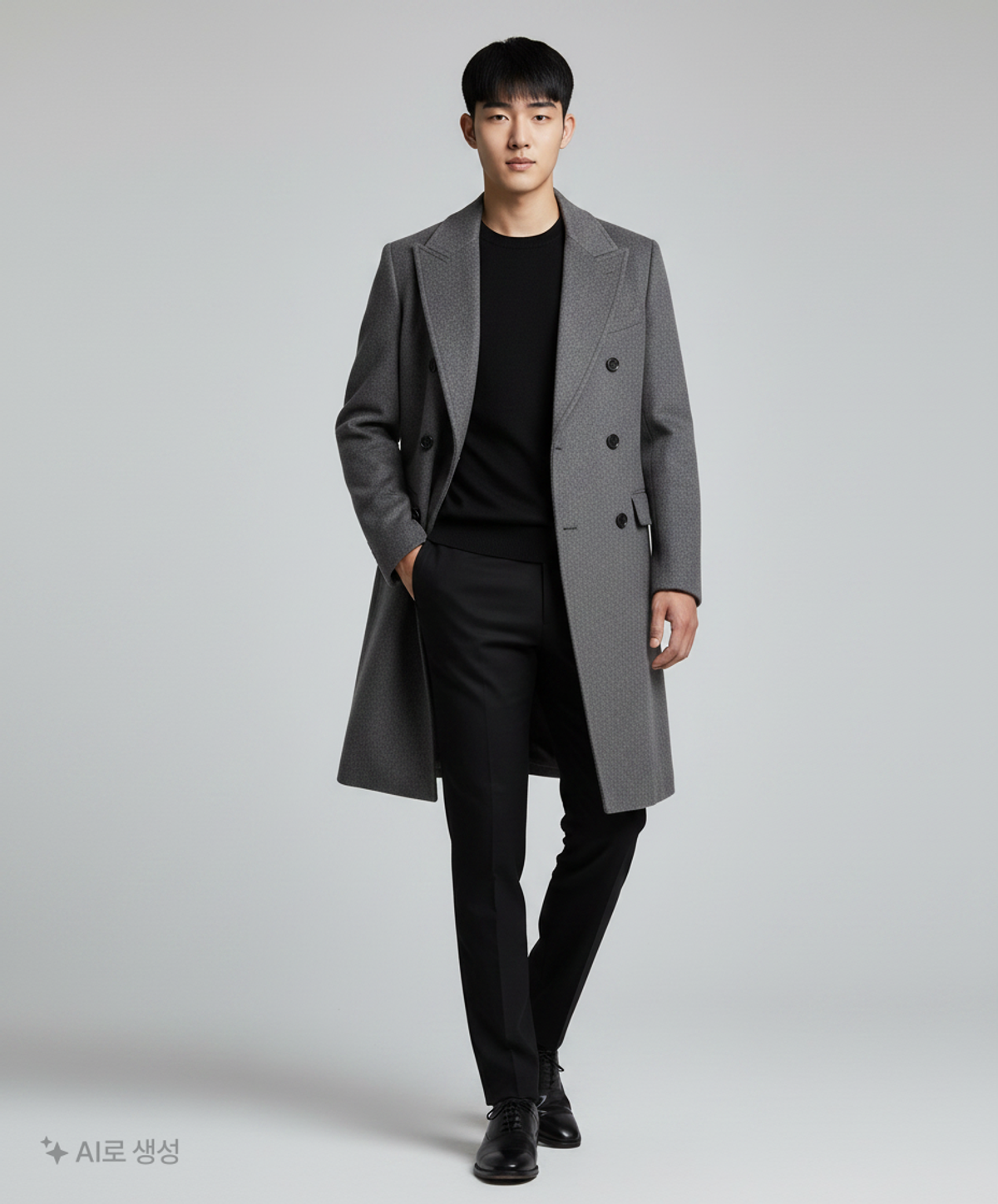 지오지아(ZIOZIA) 캐시미어 블렌드 더블 코트_AEA4CB1103BK 100