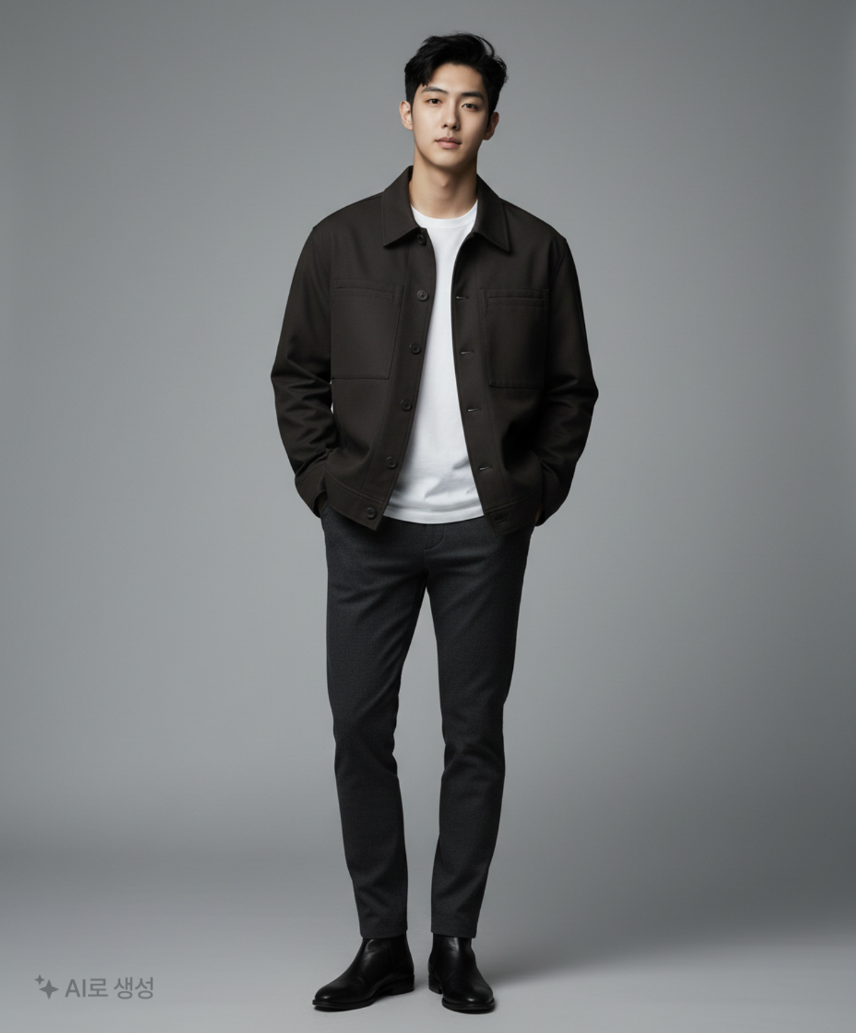 더니트컴퍼니(THEKNITCOMPANY) [SAINT YEAR] 모던 포켓 트러커 자켓 [블랙] L