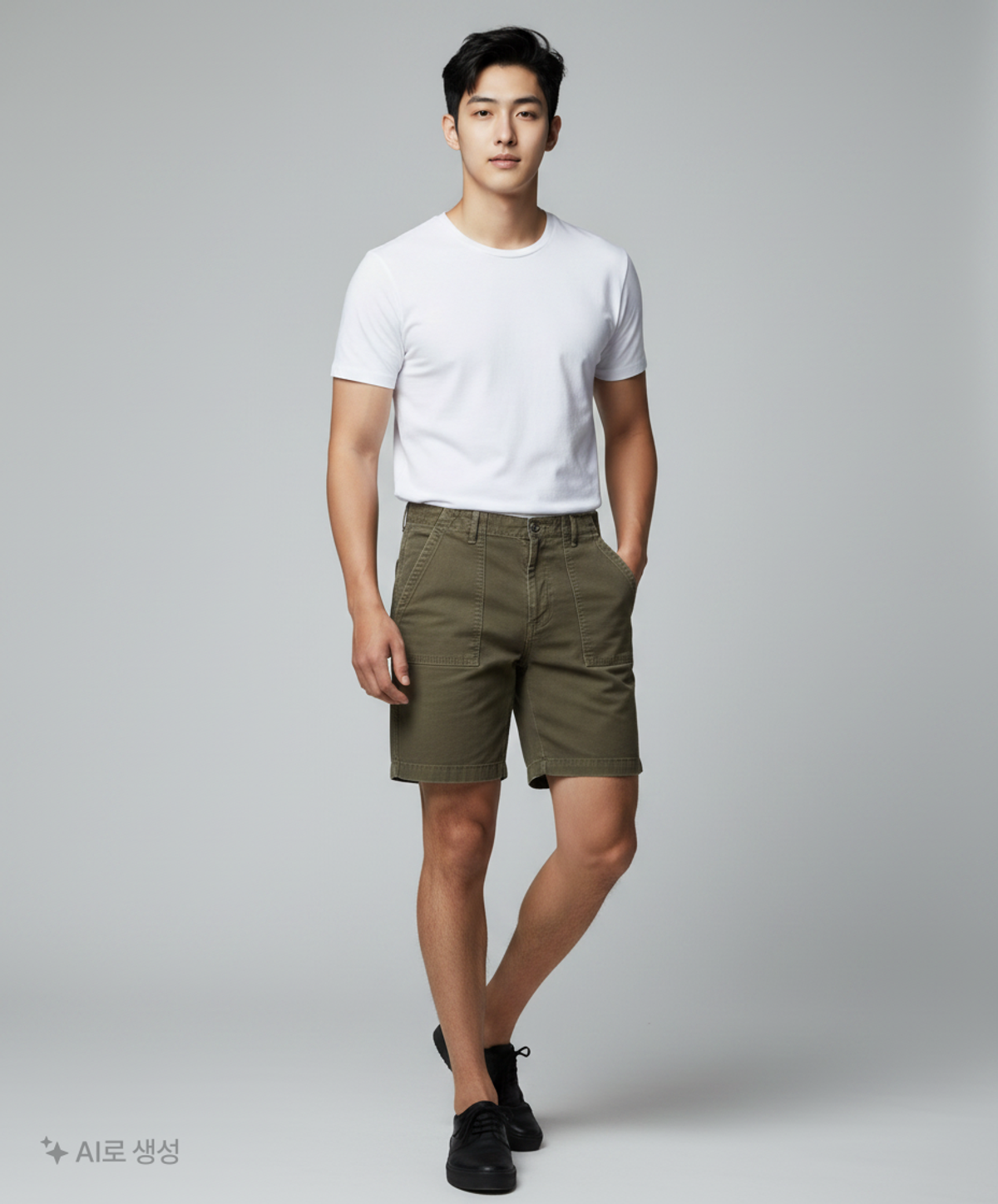 무신사 스탠다드(MUSINSA STANDARD) 레플리카 퍼티그 쇼츠 [딥 카키] 33
