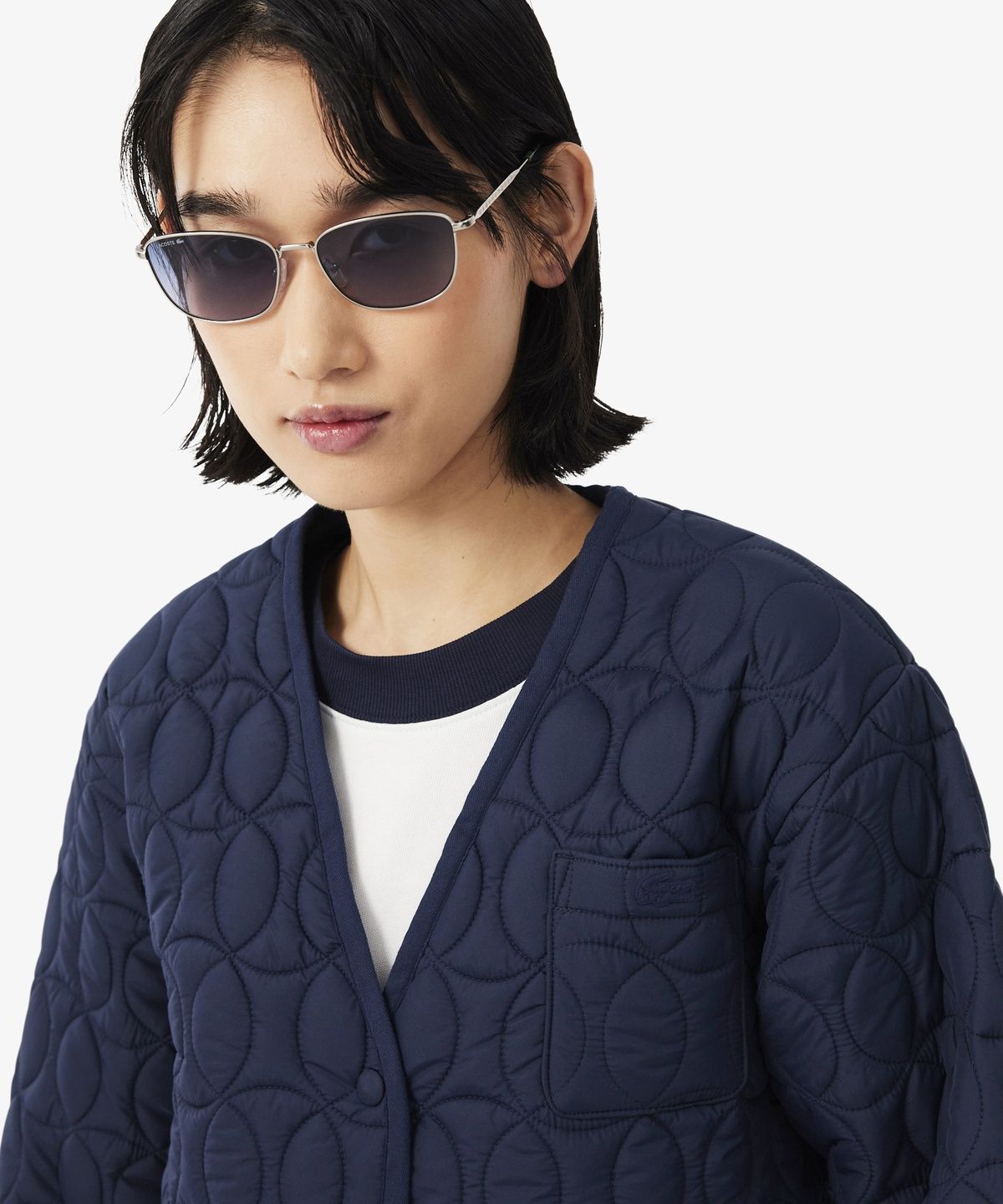 라코스테(LACOSTE) 여성 브이넥 경량 패딩 점퍼 BF8407-56N MXQ