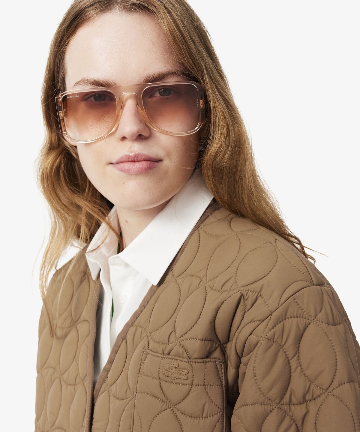 라코스테(LACOSTE) 여성 브이넥 경량 패딩 점퍼 BF8407-56N SIX