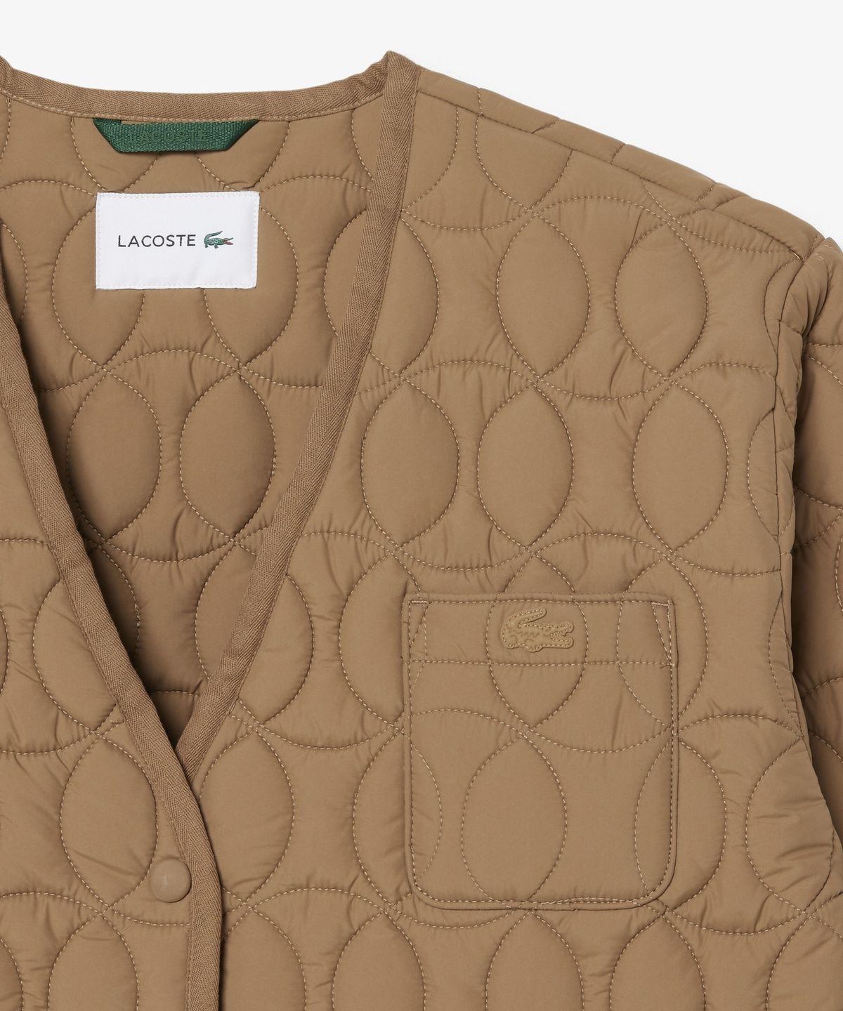 라코스테(LACOSTE) 여성 브이넥 경량 패딩 점퍼 BF8407-56N SIX