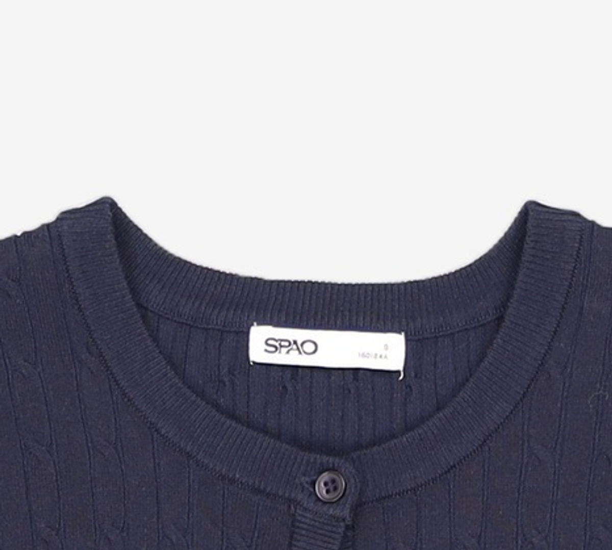 스파오(SPAO) (우디) 케이블 크롭 가디건_SPCKE24G41 S