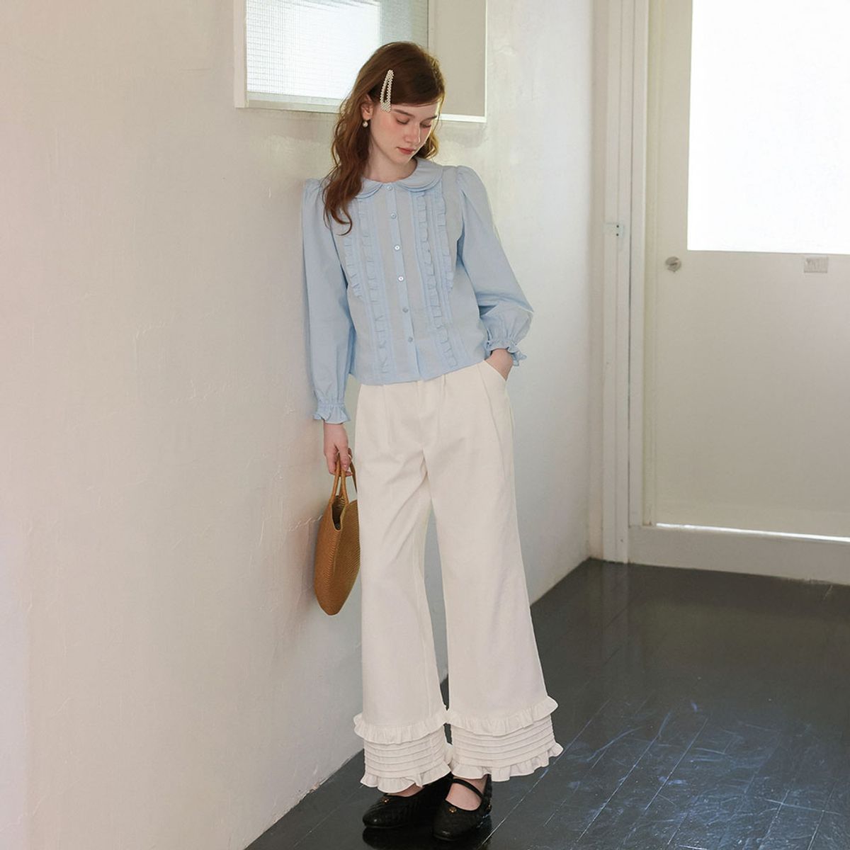 쎄무아듀(CEST MOIDEW) Cest_Ruffle hem wide pants
