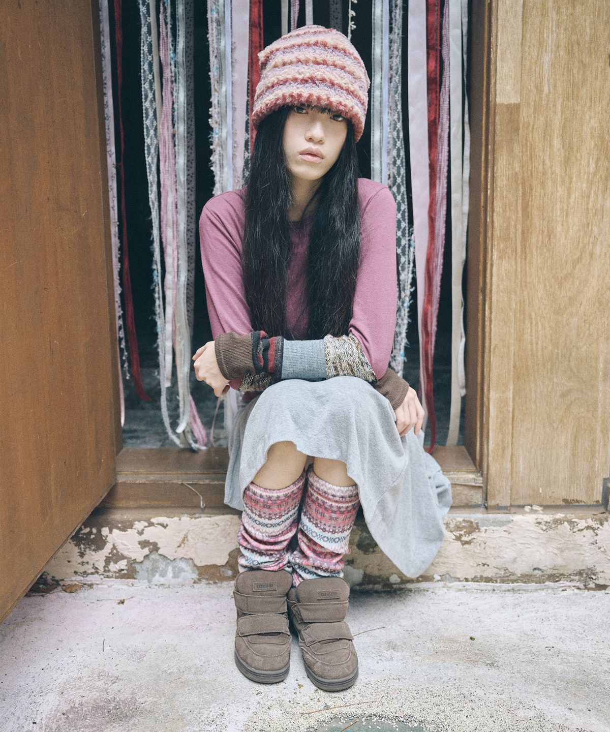 키이비(KIIBI) hippie leg warmer brown