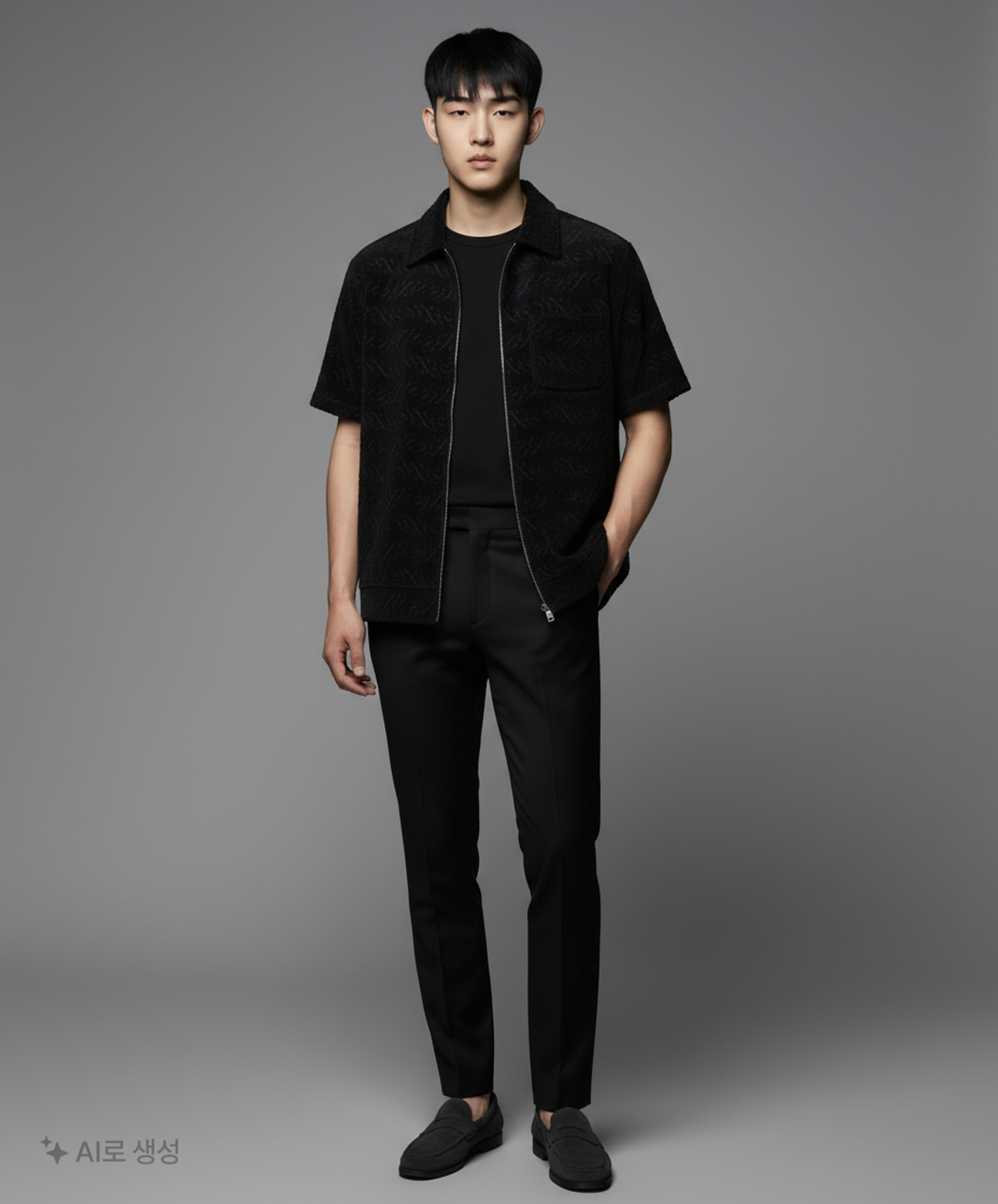 디스이즈네버댓(THISISNEVERTHAT) Terry S/S Zip Shirt Black M