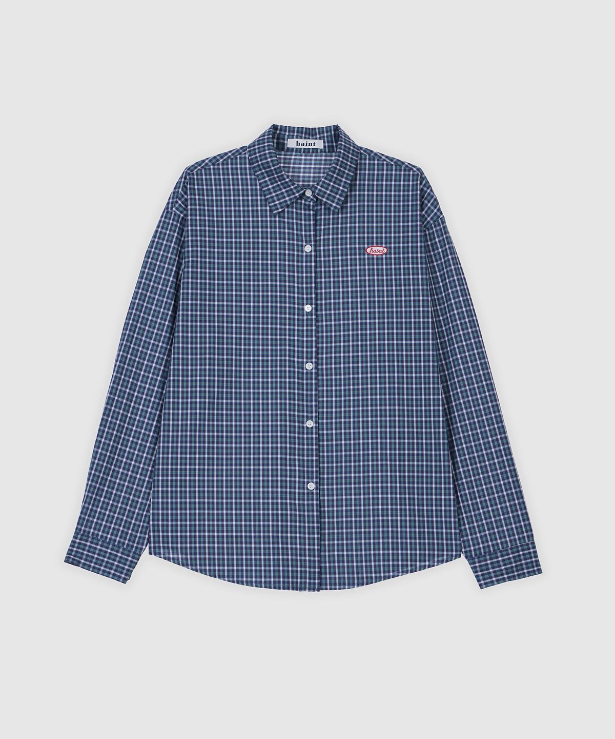 헤인트(HAINT) ARO VINTAGE CHECK OVERSIZED SHIRT 3COL_NAVY