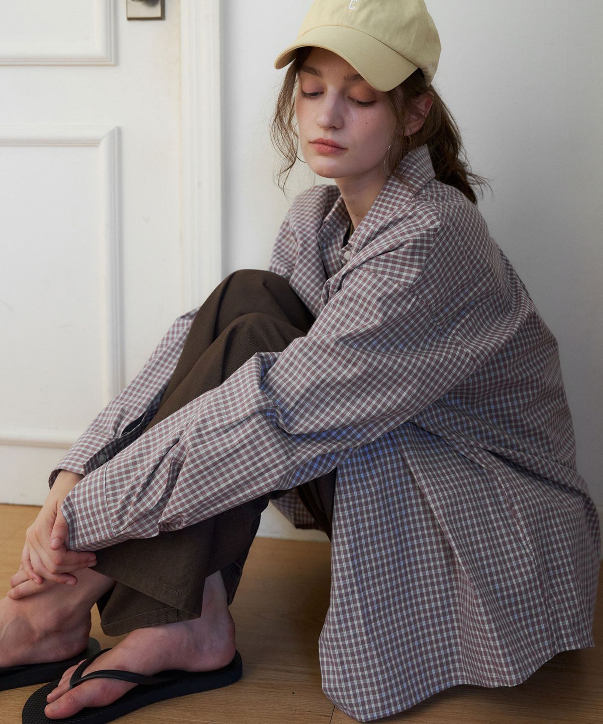 헤인트(HAINT) ARO VINTAGE CHECK OVERSIZED SHIRT 3COL_BEIGE
