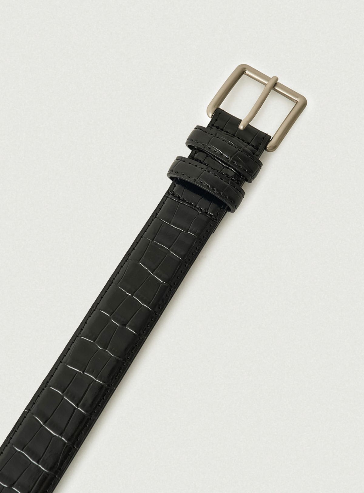 더바넷(THEBARNNET) Square Bold Leather Belt_Black