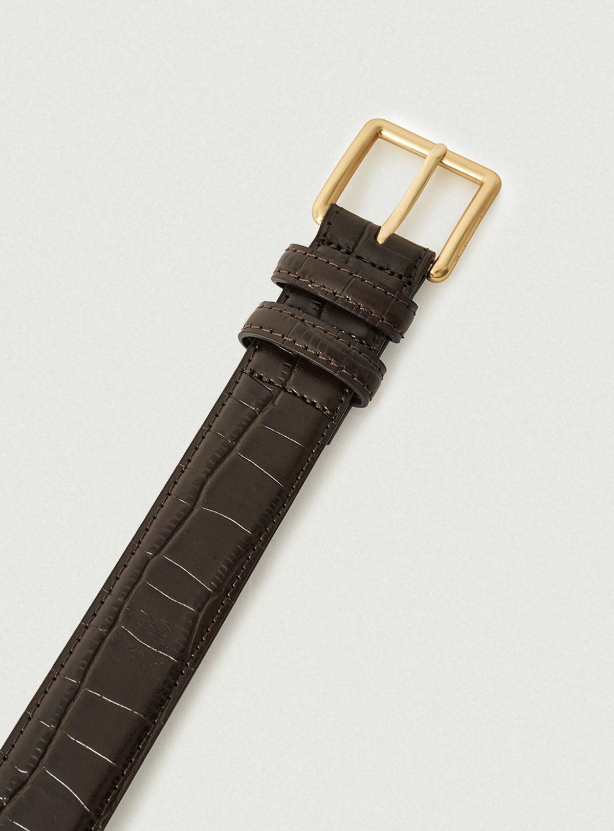 더바넷(THEBARNNET) Square Bold Leather Belt_Brown