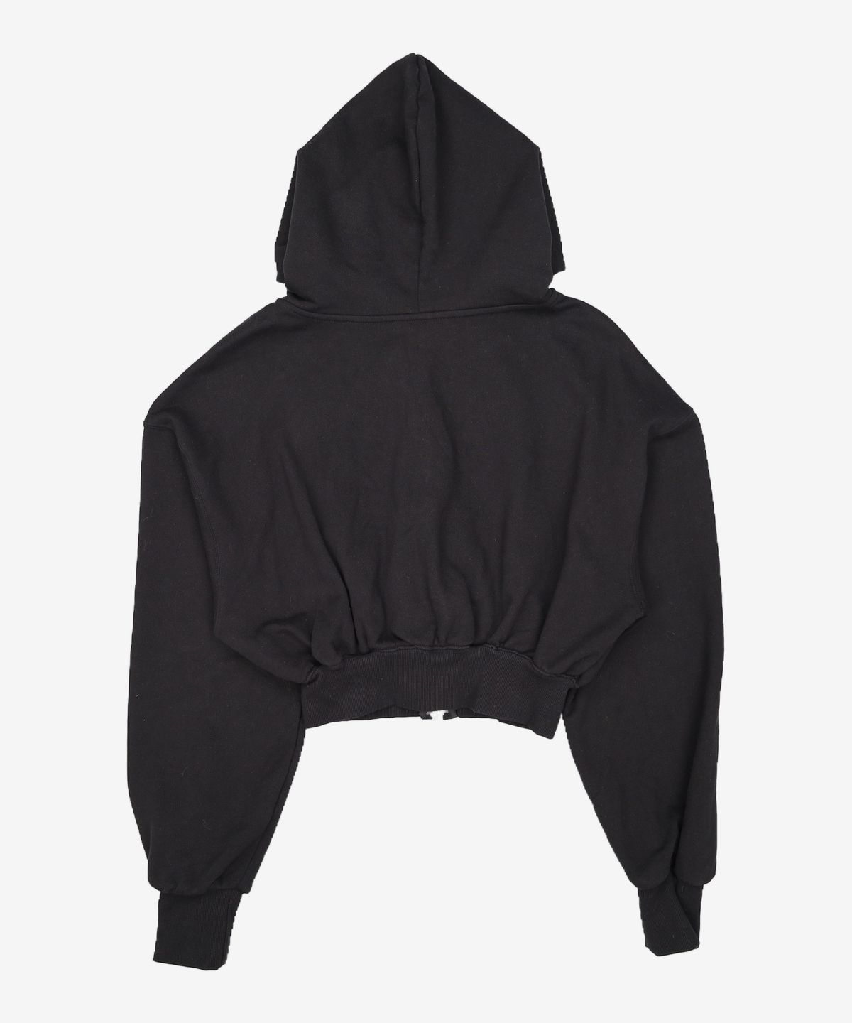 우알롱(WOOALONG) Signature crop hood zip-up - CHARCOAL S
