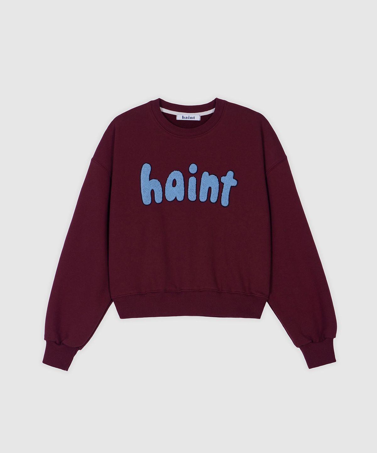 헤인트(HAINT) HAINT BOUCLE LOGO SWEATSHIRT 2COL_BURGUNDY