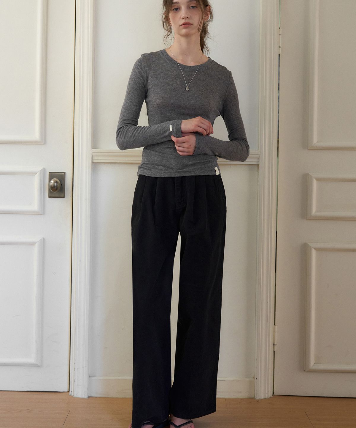 헤인트(HAINT) LOENA COTTON TUCK BALLOON PANTS 3COL_BLACK