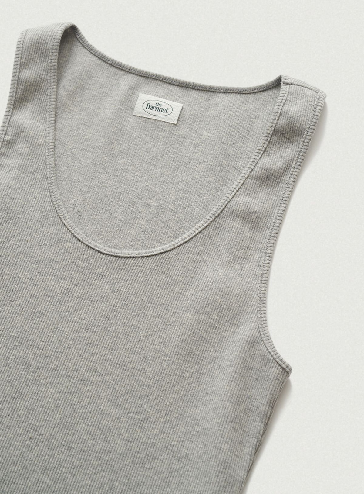 더바넷(THEBARNNET) U-Neck Ribbed Tank Top_Grey