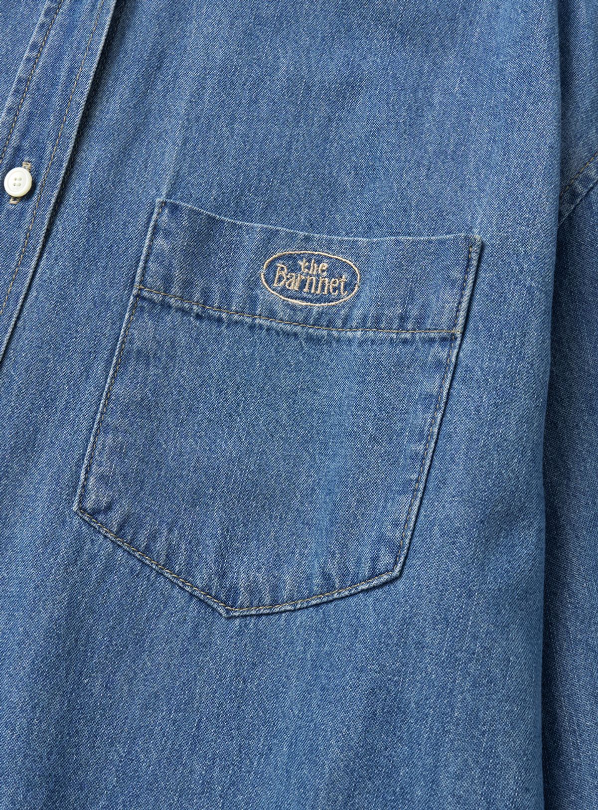 더바넷(THEBARNNET) Grael Oversized Pocket Denim Shirt_Blue