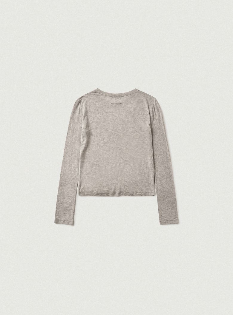 Soft Slim Wool Tencel T-Shirt_Melange Grey