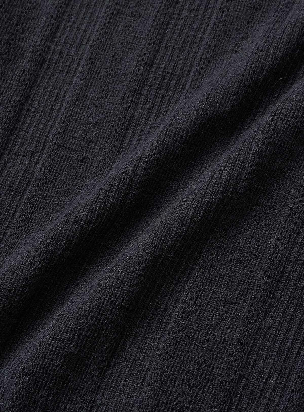 더바넷(THEBARNNET) Veil Mohair Pointelle V-neck Knit_Charcoal