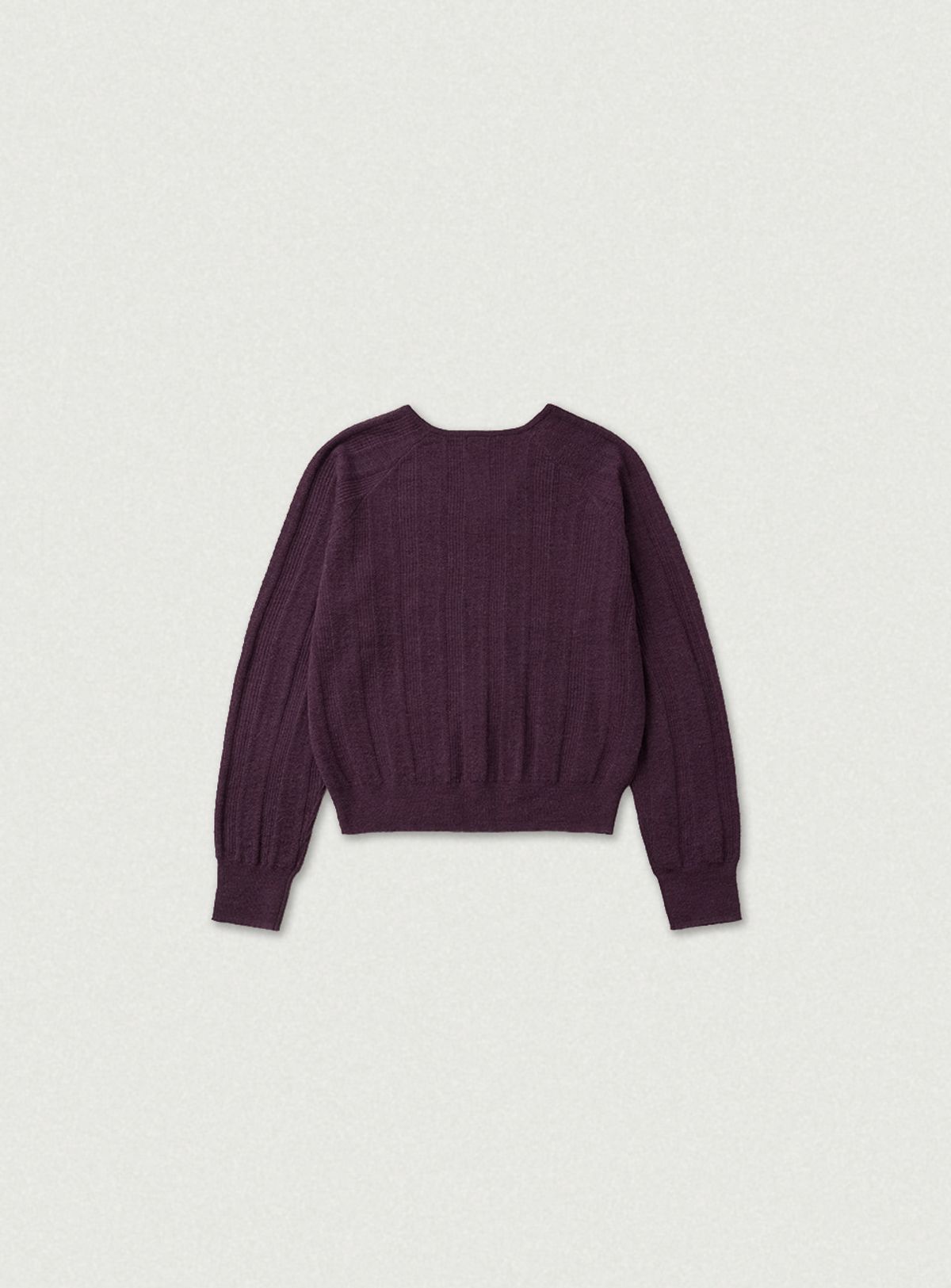 더바넷(THEBARNNET) Veil Mohair Pointelle V-neck Knit_Deep Purple
