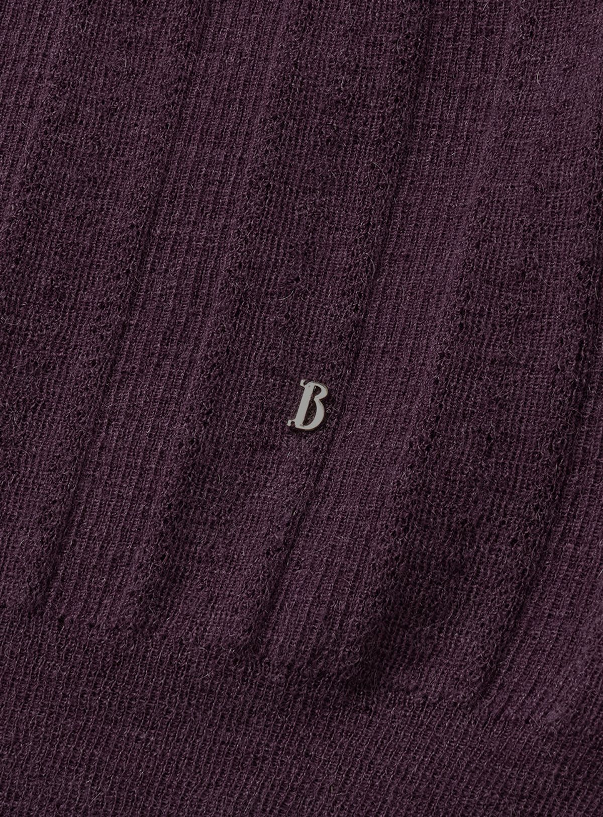 더바넷(THEBARNNET) Veil Mohair Pointelle V-neck Knit_Deep Purple