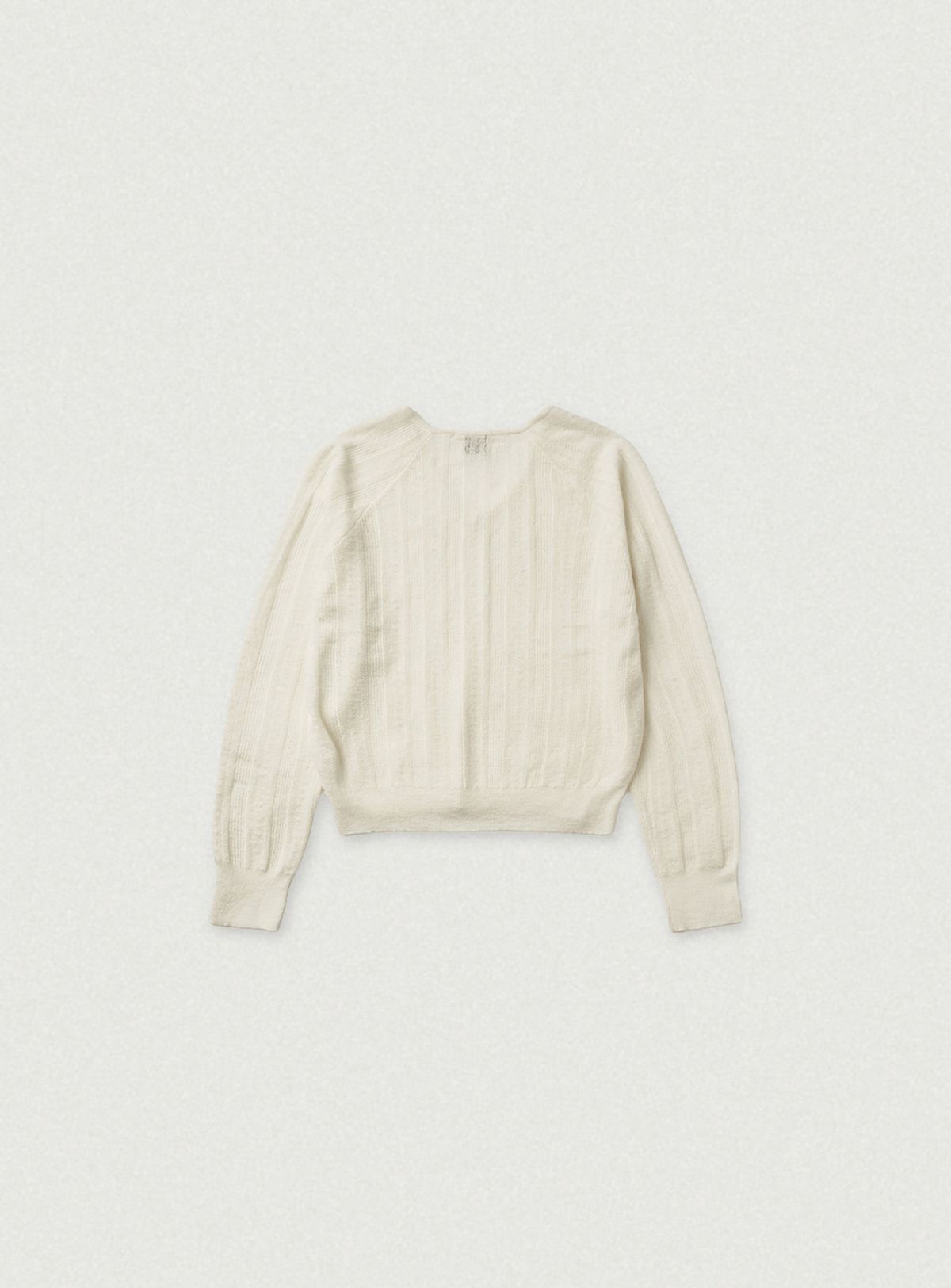 더바넷(THEBARNNET) Veil Mohair Pointelle V-neck Knit_Ivory