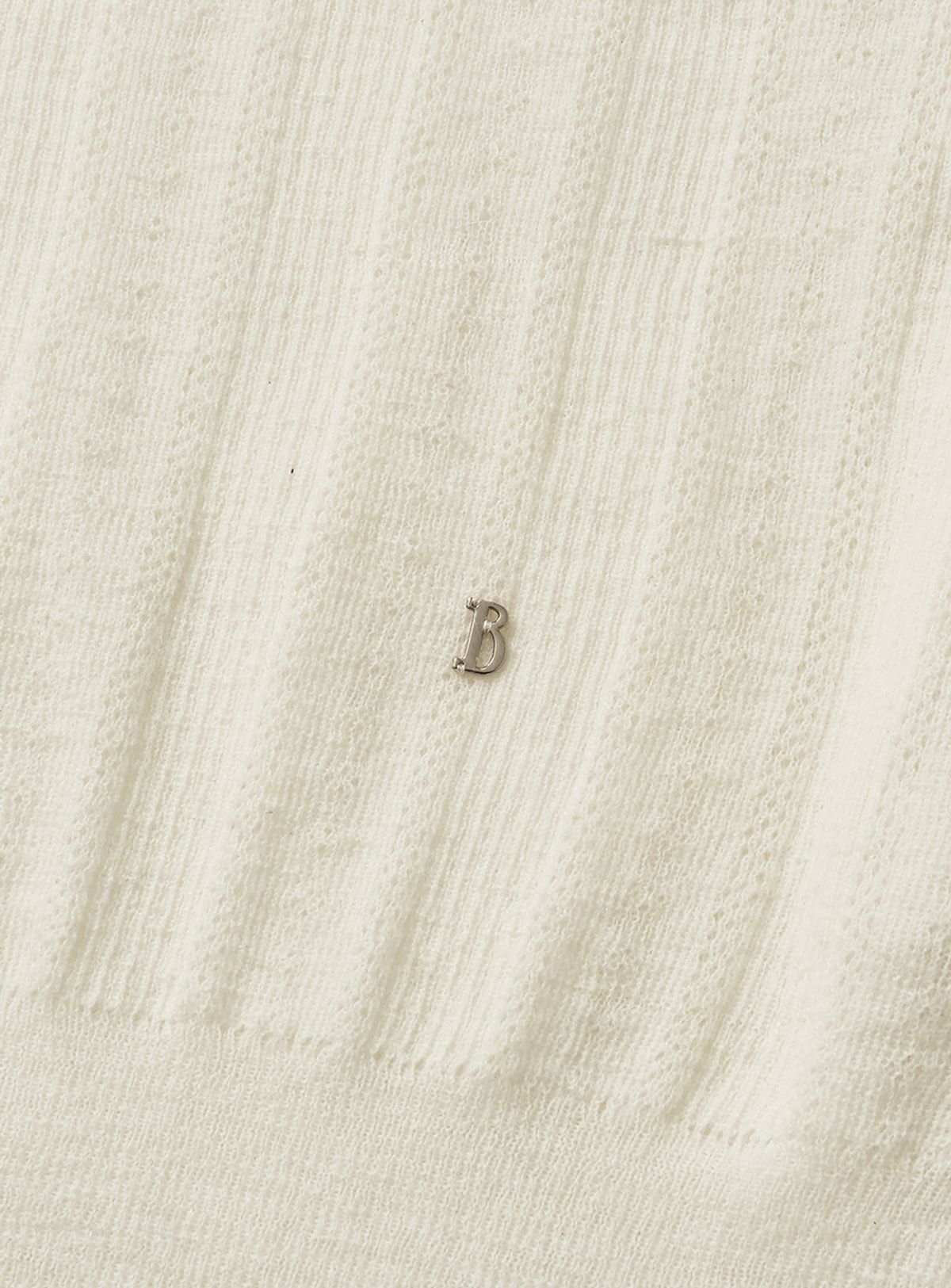 더바넷(THEBARNNET) Veil Mohair Pointelle V-neck Knit_Ivory