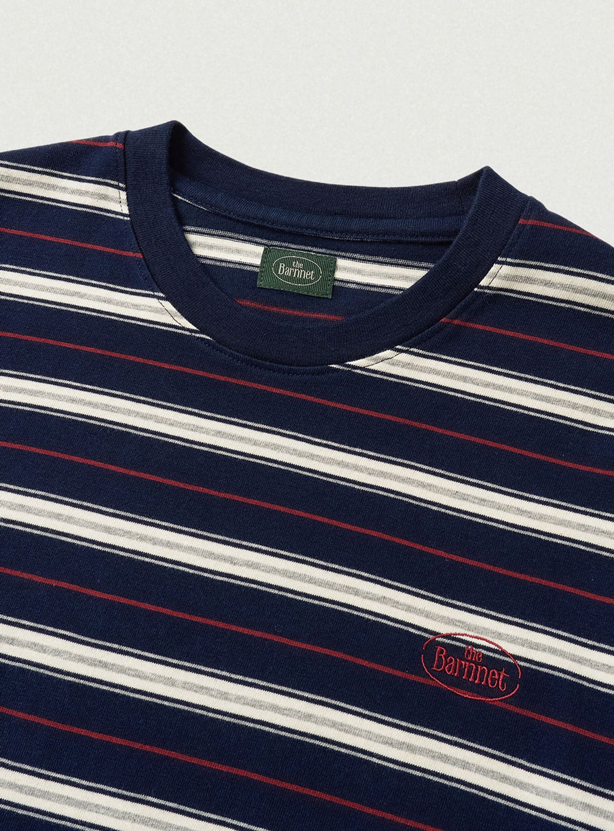 더바넷(THEBARNNET) Lang Stripe Overfit T-shirt_Navy