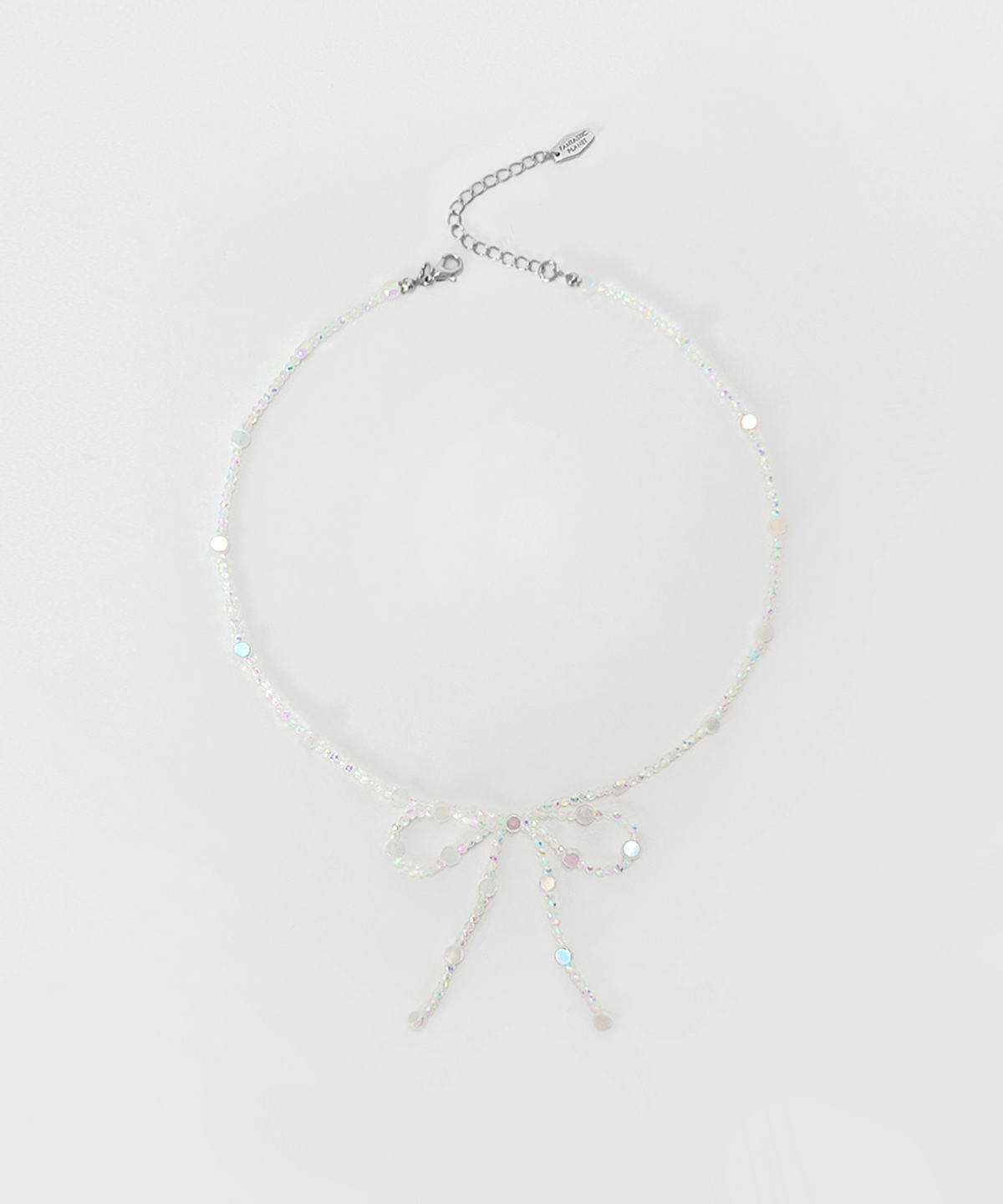 판타스틱 플래닛(FANTASTIC PLANET) ribbon beads necklace (WHITE)