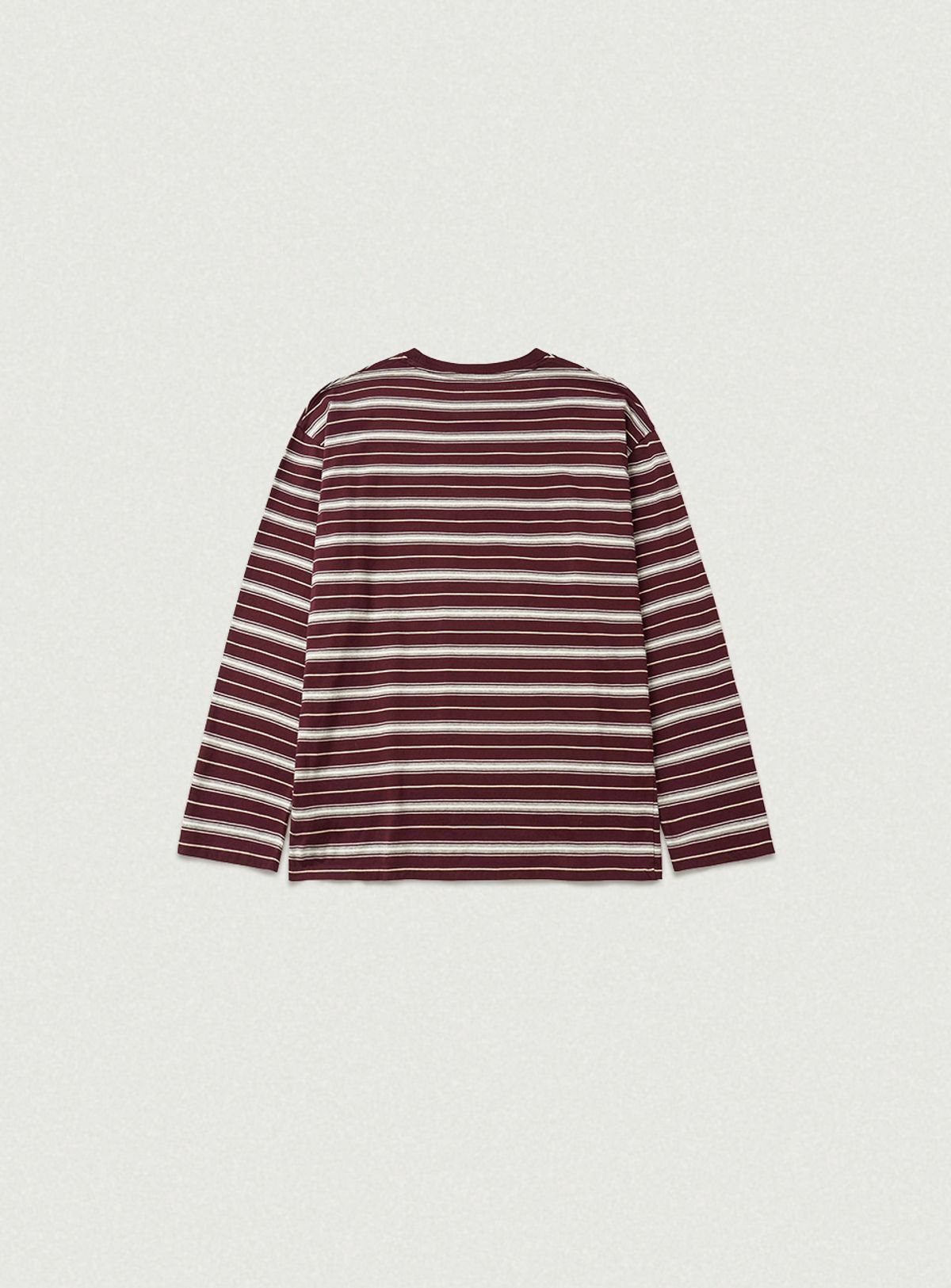 더바넷(THEBARNNET) Lang Stripe Overfit T-shirt_Burgundy
