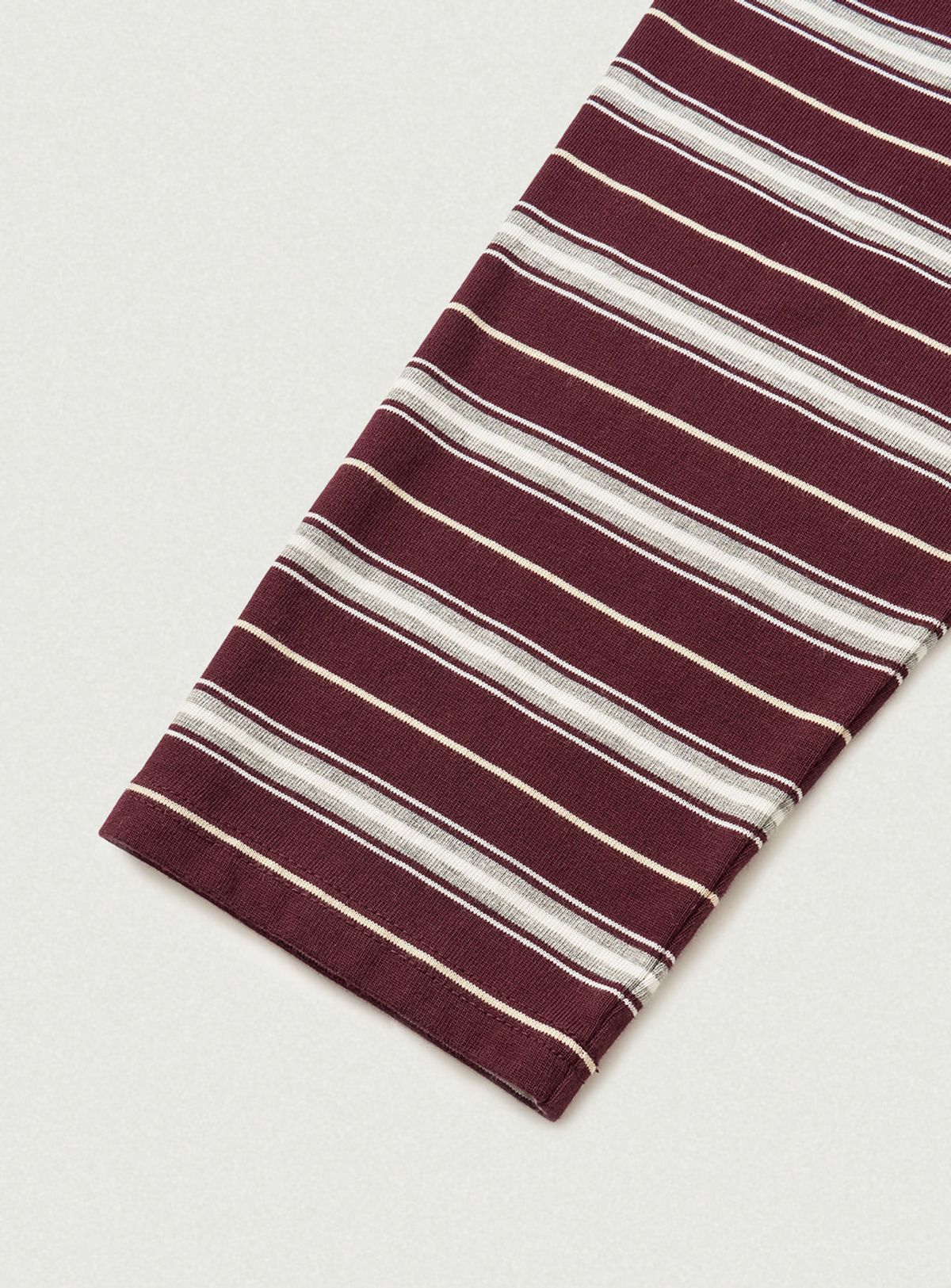 더바넷(THEBARNNET) Lang Stripe Overfit T-shirt_Burgundy