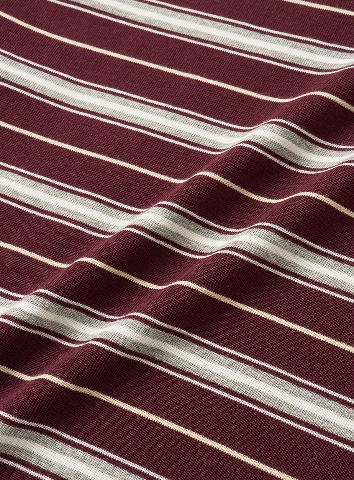 더바넷(THEBARNNET) Lang Stripe Overfit T-shirt_Burgundy