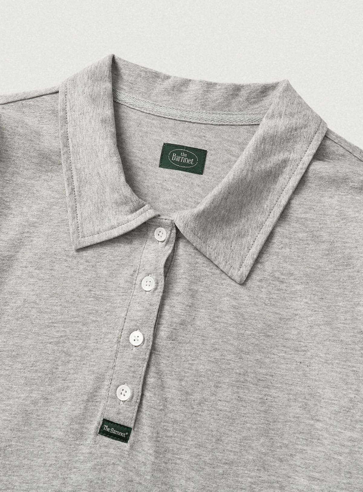 더바넷(THEBARNNET) Reeve Collared Henley Top_Melange Grey