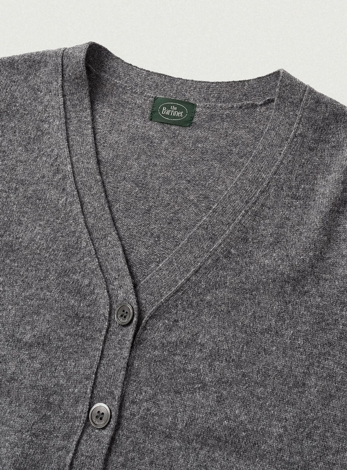 더바넷(THEBARNNET) Clay Cashmere Half Knit Cardigan_Charcoal